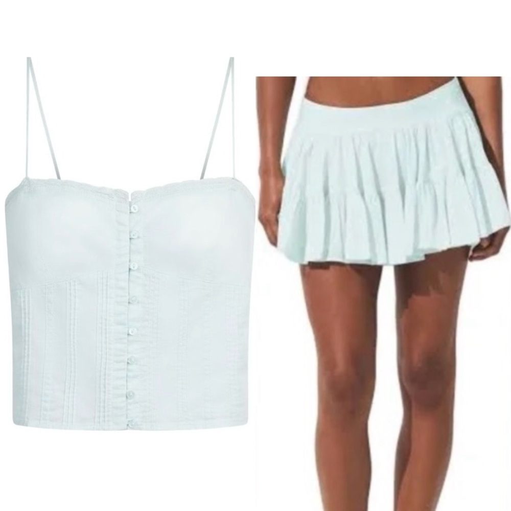 SKIMS NWT SET of Cotton Viole cropped cami and skirt